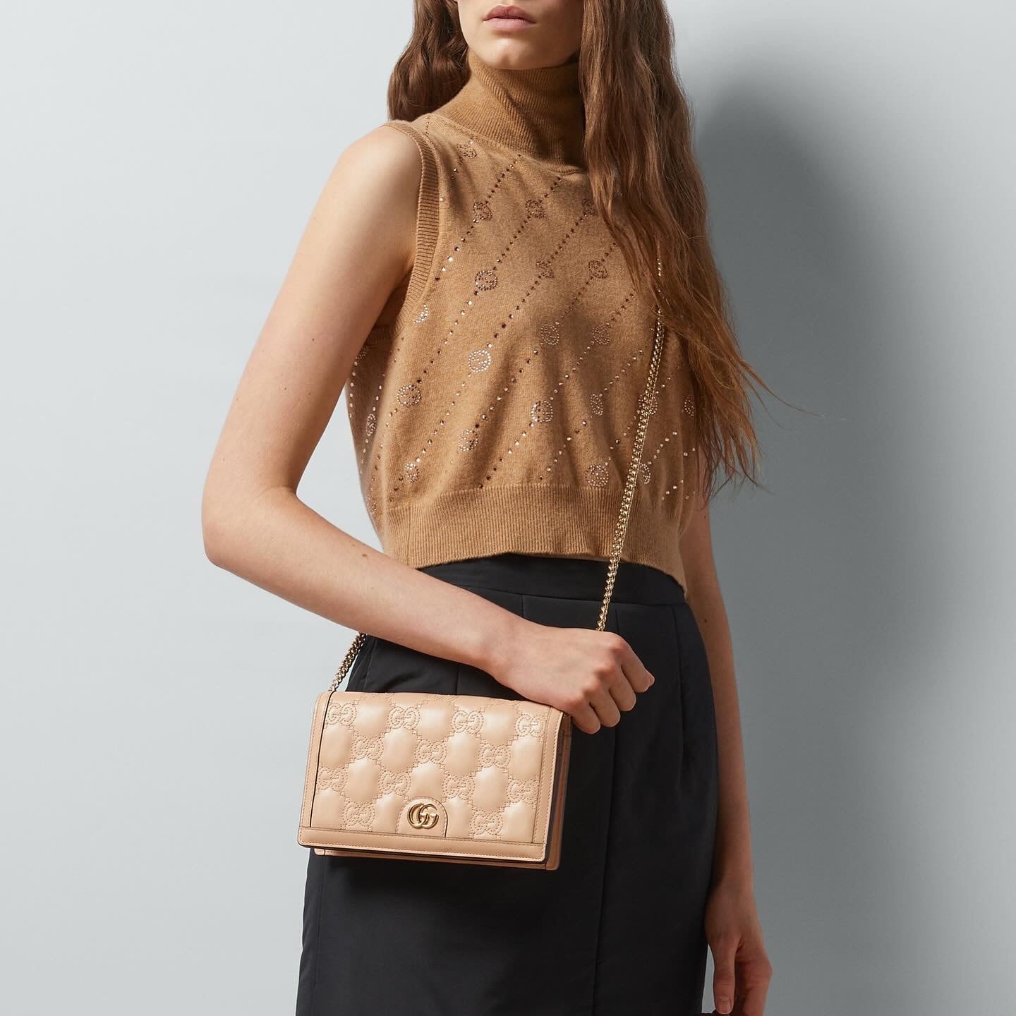 GUCCI GG Matelassé Chain Wallet Bag WOC La Bina Luxury Brands